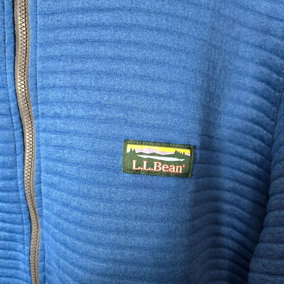L.L. Bean Men's Size L Airlight Half-Zip Quilted Slightly Fitted Hoodie Blue UPF - Picture 3 of 6
